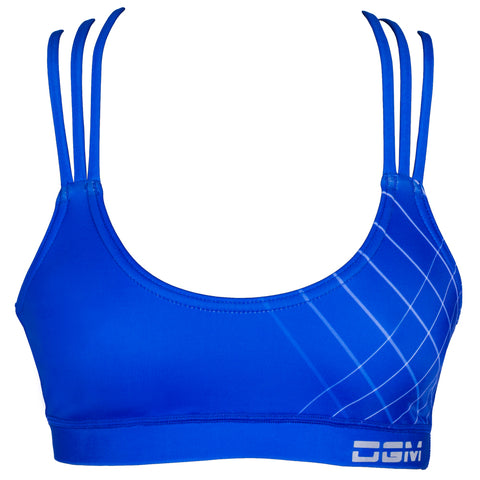 Female gym strappy crop top - Cobalt blue