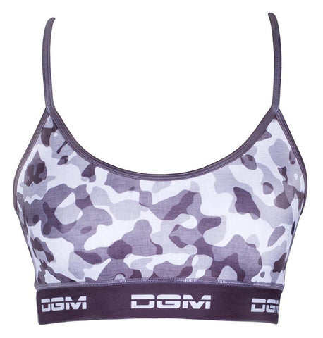 Female gym bound crop top - Grey blotch camo