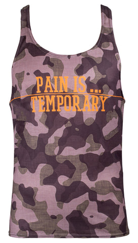 Mens gym stringer vest - Pain is temporary
