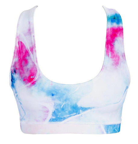 Female gym racerback crop top - Marble